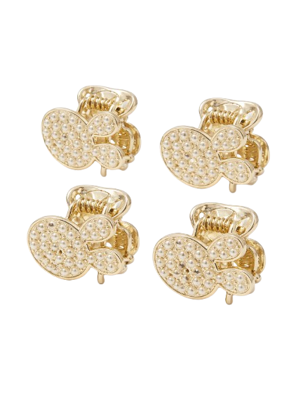 کلیپس فلزی مروارید طلائی کوچک